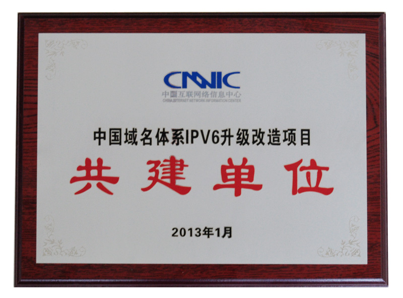 2013年度CNNICIPV6升级改造项目 共建单位